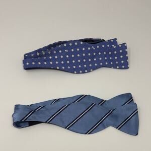 Paul Stuart Set of 2 100% Silk Bow Ties - Polka Dot and Stripes
